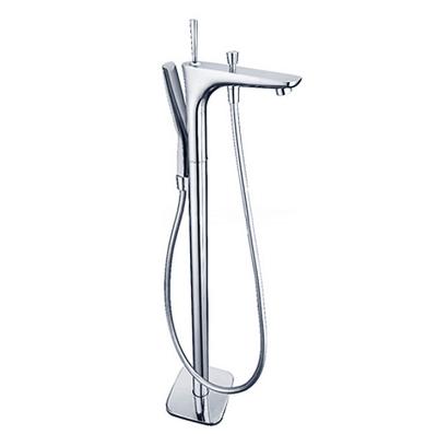 China Modern Design High Quality Floorless Sliding Bar Stand Up Brass Exposed Chrome Rainfall Shower Mixer Faucet Set for sale