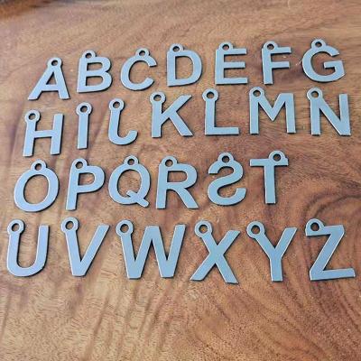 China China Customized 304 Stainless Steel 26 English Letter Charms, Metal Key Chain, Pinyin Letters for sale