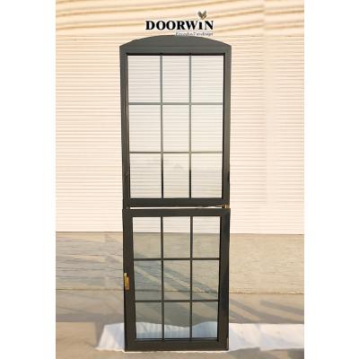 China Doorwin Windows Philippines Aluminum Screen Casement Window Storm Magnetic Triple Anti-theft Thermal Break Grille Tile Price for sale