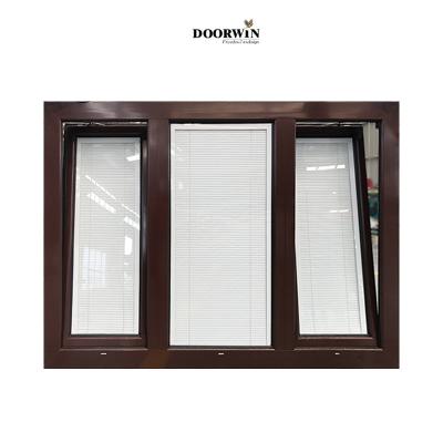 China Screen 36 x 72 CE Certificates Inswing Magnetic Black French Aluminum Profile Casement Windows for sale