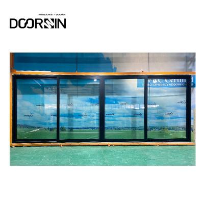 China Heat Insulation Powder Coated Sleek Office 4 Panel French Glass Patio Door 72 By 80 Hurricane Impact Sliding Doors for sale