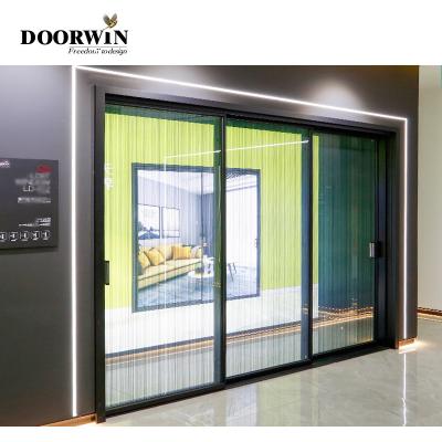 China Heat Insulation Energy Efficient American Outdoor Electrical Lock System Commercial Automatic Sliding Glass Door for sale