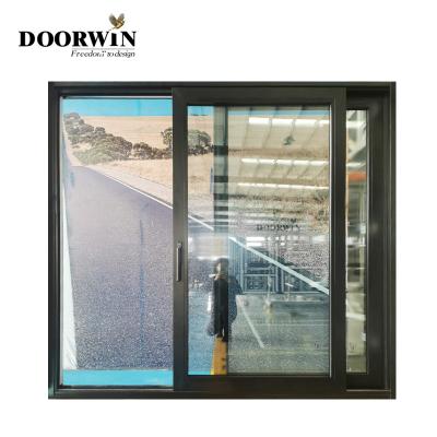 China Heat Insulation Doorwin Door Manufacturers Aluminum Tempered Glass Sliding Doors High Quality Energy Efficient Double Sliding Door for sale