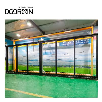 China Modern Strong Thermal Broken Aluminum Narrow Frame Large Thermal Insulation Doorwin Patio Glass Lift and Slide Sliding House Doors for sale