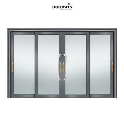 China Modern Heat Insulation 4 Panel Hurricane Large Impact Double Glazed Sliding Doors For Houses for sale