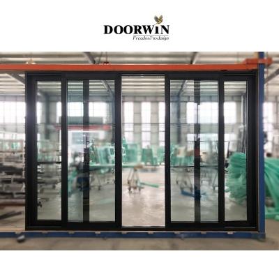 China Doorwin Australian Standard Aluminum Frame Heat Insulation Large View Tempered Glass Lift and Sliding Glass Door Patio Door for sale