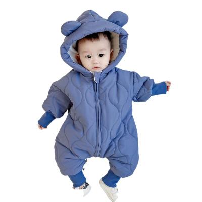 China Cozy Baby Clothes Winter Newborn Rompert Plus Thick Overalls Toddler Coat Kids Clothes Babies Boy Overalls Velvet Babies for sale