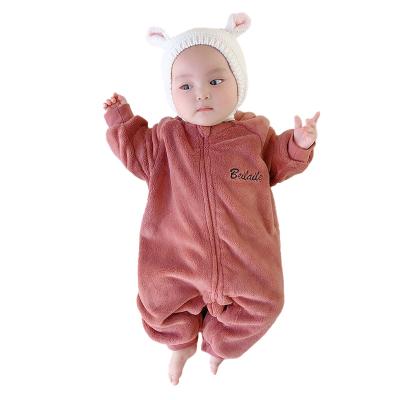 China Cozy Baby Clothes Rompers Wholesale Soft Infant Baby Winter Kids Rising Clothes With Zipper Baby Clothes Winter Rompers for sale