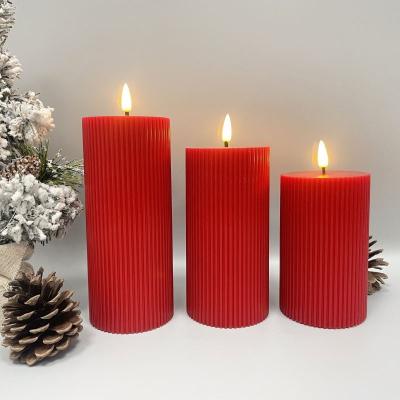 China Home Birthday Decoration 3d Flame Real Paraffin Solid 10 Key Remote Flameless Led Candle for sale