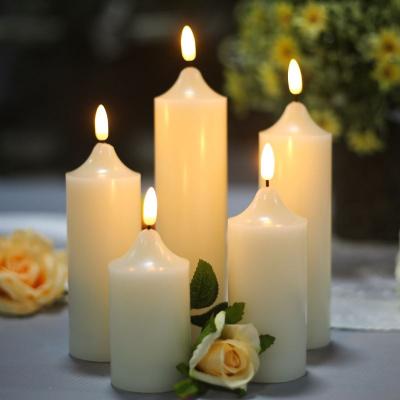 China High Quality Real Flame 3D Birthdays Battery Operated Home Decoration Led Candle Light Set Plastic Smokeless Led Candles for sale