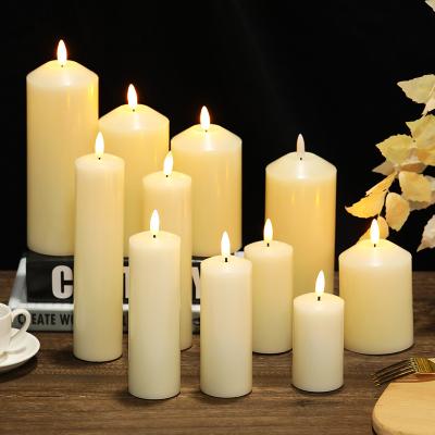 China Real Flame 3D Battery Operated Home Decoration Led Candle Light Set LED Smokeless Plastic Led Candles for sale