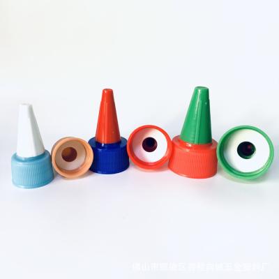 China Non Spill Various Style Supplier Wholesale Colorful PE Mouth Point Lids Screw Cap for sale