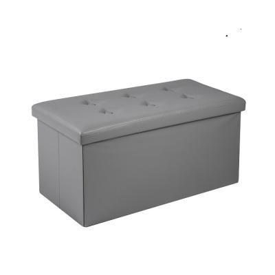 China Hot Selling Foldable Faux Leather Sneaker Ottoman Storage Folding Ottoman Ottoman Along Bench for sale