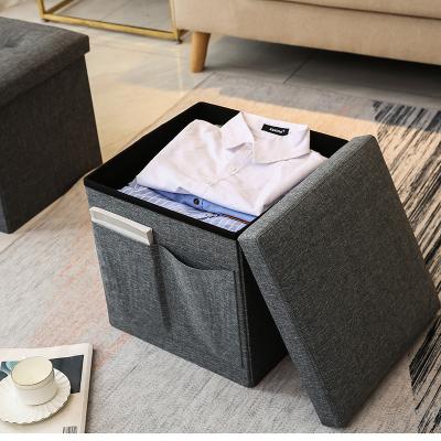 China Multifunctional Folding Ottoman (Height) Adjustable Modern Space Saving Folding Storage Ottoman With Storage for sale