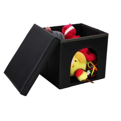 China Modern Small Pets House Folding Storage Ottoman And Pouf With Fur Rug for sale