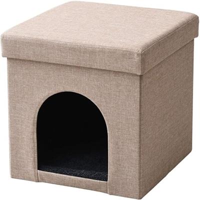 China 2020 Foldable Square Pet Storage Ottoman Animal Stool For Home Decoration Collapsibel Ottoman Storage For Pet for sale