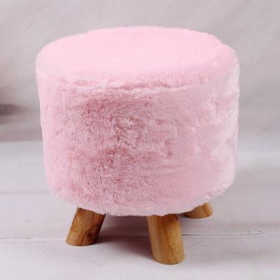 China Removable Universal Round Wood Velvet Four Foot Round Foot Cover Customization Ottoman Round Stool for sale