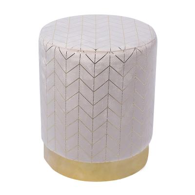 China Round Kition Convertible Home Stool Velet Fabric Storage Stools for sale