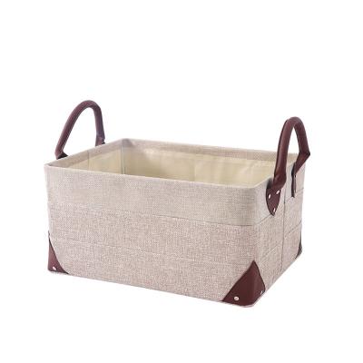 China RTS New Arrival Polyester Fabric Canvas Collapsible Storage Box Collapsible Folding Storage Box For Home Living Room for sale