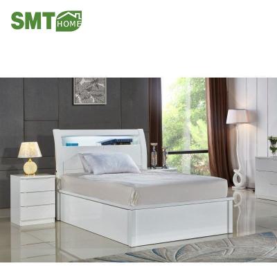 China 2019 New Design Modern High Gloss UV Bed Firm With Storage Bed Frame for sale