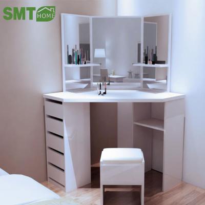 China (Other)Furniture Vanity Table 5-Drawer Makeup Simple Modern Simple Adjustable Dresser Set With Mirror White for sale