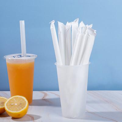 China Drinkable Biodegradable Beverage PLA Straws Individually Wrapped for sale