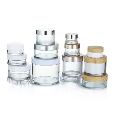 China 30ml 50ml 100ml 250ml PET Empty Clear Plastic Cosmetic Packaging Containers Plastic Jars Cosmetic for sale