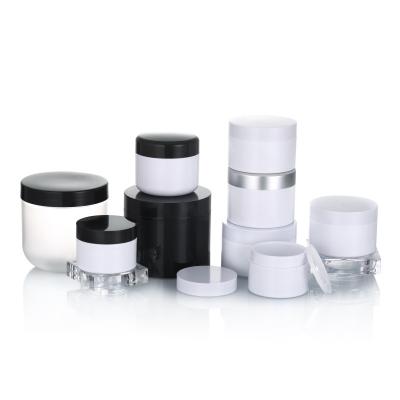 China Wholesale Empty 30g 50g 100g Skin Care Cosmetic Double Wall Single Wall PET Plastic Cream Jar For Face Cream Eye Cream for sale