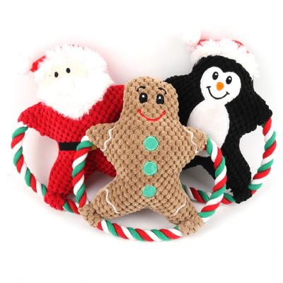 China Cute Circle Design Dog Christmas Rope Plush Toys Dog Toy Manufacturer Wholesale Dog Toys for sale