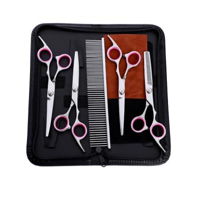 China Viable Dog Grooming Trailer Washing Fenice Pet Scissors Set With Clipper Kit For Dogs And Cats 4Cr Safety Round Rental Steel Brush for sale