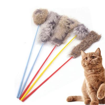 China Cheap viable feather cat riddle cat toy stick cat riddle stick toy for pets for sale