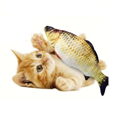 China Sustainable Pet Products 2020 Electric Collapsing Fish Cat Toy Pink Cat Accessories for sale