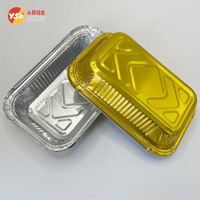 China Contenedor de caja de comida de aluminio de aluminio de oro 450 ml 600 ml Aluminio de aluminio de grado alimenticio en venta