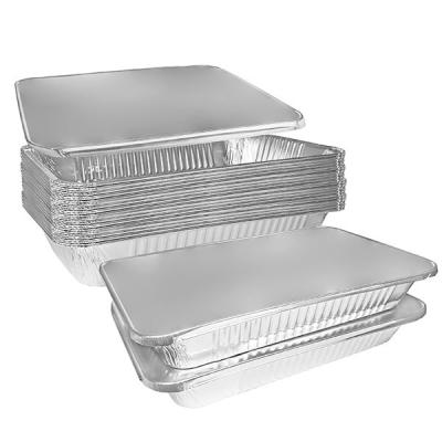 China 20ft Oblong Aluminum Food Foil Container Disposable Foil Trays With Foil Lid for sale