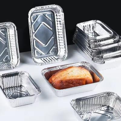 China Small Foil Pans 130mm*100mm*42mm 230ml Mini Loaf Pan with Lid for sale