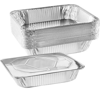 China Hot And Cold Rectangular Aluminum Lasagna Tray Disposable Aluminum Foil Lasagna Tray for sale