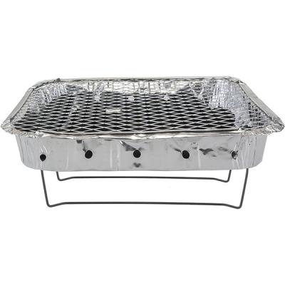 China Disposable Outdoor Picnic Barbecue Tools Foil Barbecue Tray Aluminum Wire Mesh Aluminum Holder for sale