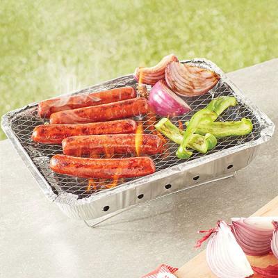 China Outdoor Mini Portable One-Time Instant Charcoal Grill Tool Camping Picnic Grill for sale