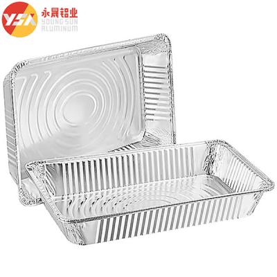 China Rectangular Disposable Aluminum Foil Packing Box Pizza Pan Steam Table With Lid for sale