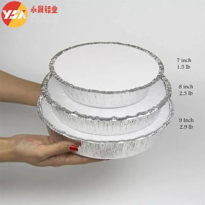 China 7 Inch Foil Pans With Lids Round Foil Trays Pizza Pie Pan With Clear Lid for sale