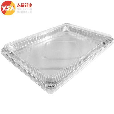 China Foil Food Packaging Aluminum Foil Tray Silver PET Rectangle Accepted for sale