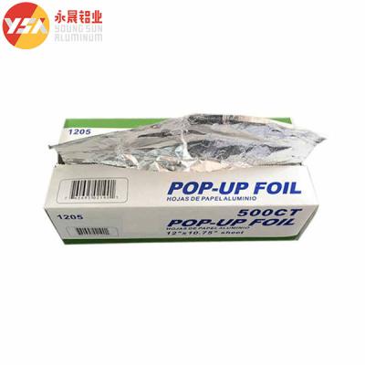 China 200 Sheet 500 Sheets Pop-Up Aluminium Kitchen Foil Sheets For Food Packing for sale