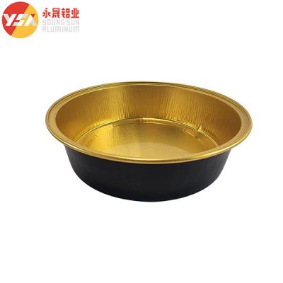 China Black And Gold Sealable Foil Pans With 580ml Capacity For Food Packaging Needs for sale