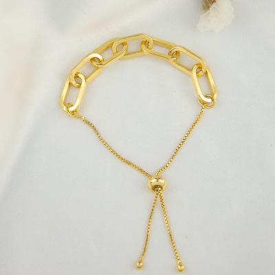 China New Arrivals CLASSIC Link Chain Bracelet 18K Gold Plated Adjustable Bracelet Women Bracelet Chain for sale