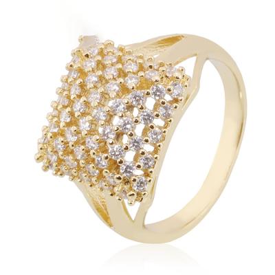 China Luxury Gold Plated Women Ring 2020 CLASSIC Gold Ring Women 18k Gold Ring Fashion Zircon Jewelry Ring Women for sale