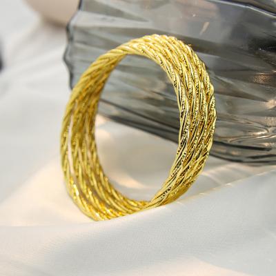 China Hot Sale 24K Gold Women's Four Twist Bracelet Handmade Women Jewelry for sale