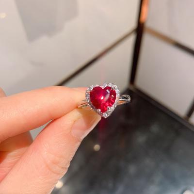 China Custom Jewelry New Trendy Fashion 2021 Wedding Rings Diamond Ring Heart Shaped Jewelry 10K Solid Gold Gemstone Engagement For Valentine for sale