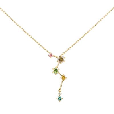 China CLASSIC Gold Necklace Female Sapphire Pendant Fashion Necklaces 14K Color Gold For Women for sale