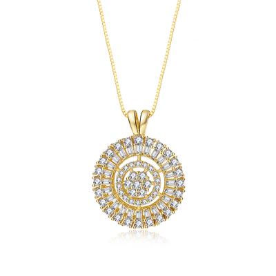 China CLASSIC Necklaces Sunflower Flower Pendant, Women's 925 Sterling Silver Necklaces, Luxury Cubic Zirconia Necklace 18k Gold Plated for sale