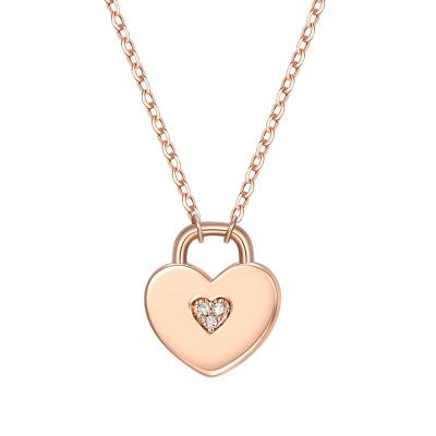 China CLASSIC Factory Custom Design Fashion Women Heart Jewelry Gift 2020 Classic 14K Rose Pendant Necklaces for sale